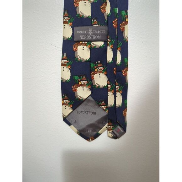 Vintage Robert Talbott for‎ Nordstrom Mens Silk Snowman Print Holiday Dress Tie - Picture 3 of 5